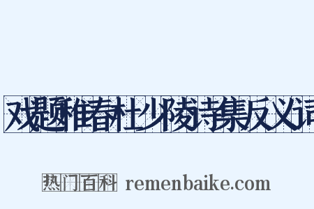 戏题稚春杜少陵诗集反义词是什么意思的图片